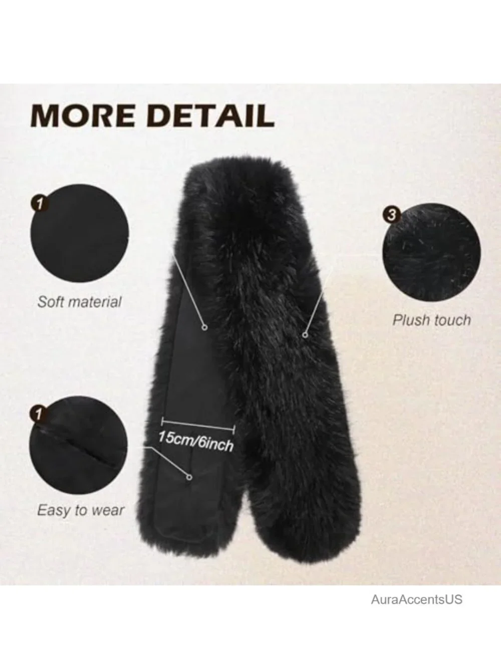 Faux Fur Collar Scarf Wrap Winter Neck Warmer Fluffy Shawl Stole
